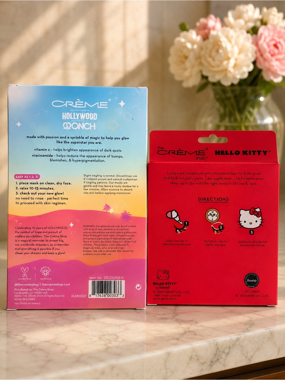 Crème Shop Face Masks [3] & Hello Kitty Wispy Wink False Lashes - Picture 2 of 2